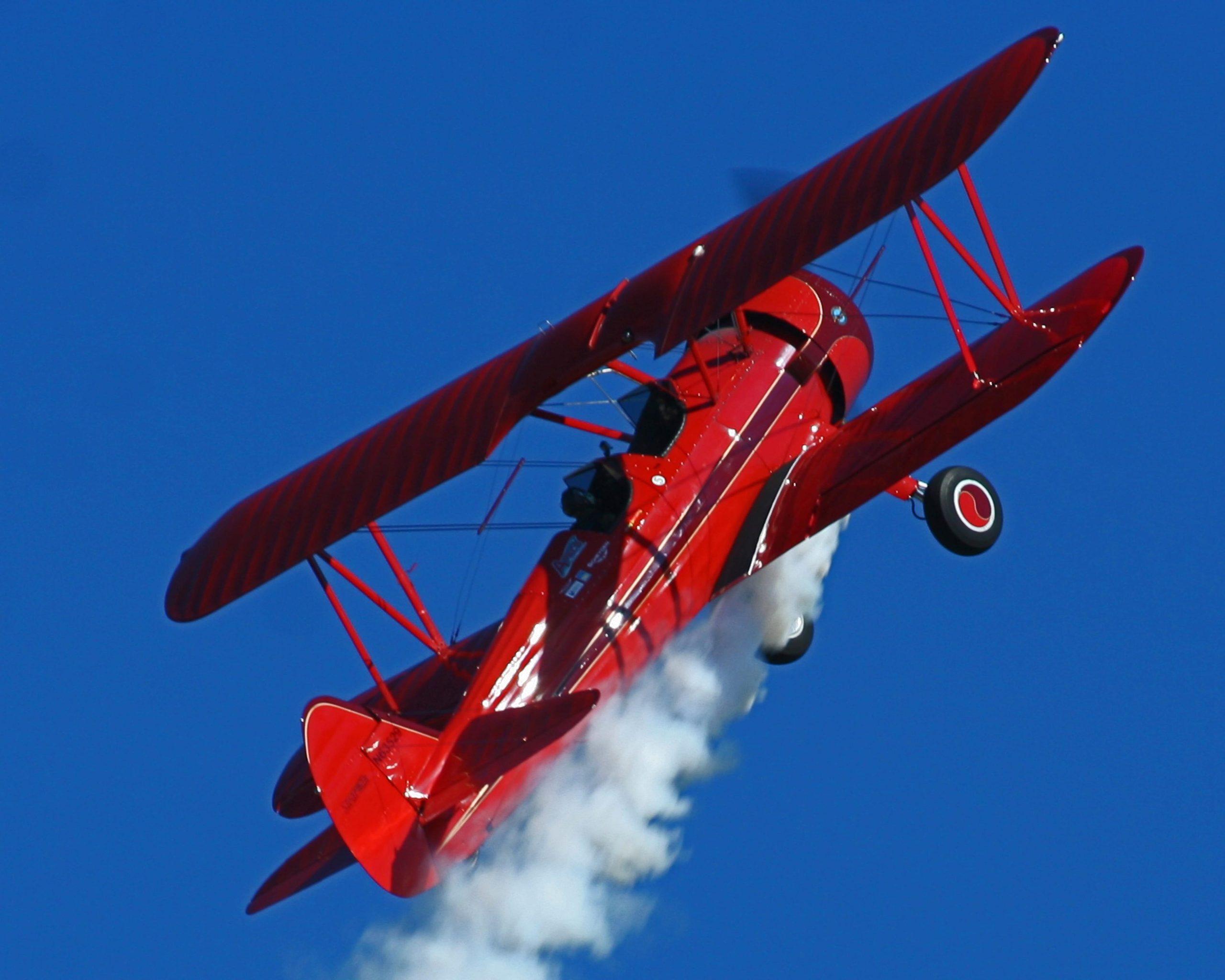 Aerobatic biplane flight near Tampa Bay Florida